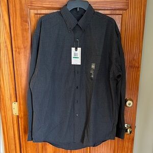 Van Heusen Dark Gray/ Black Button Down Shirt